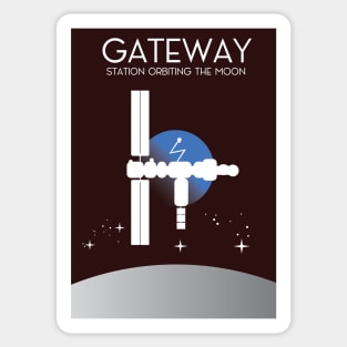 Gateway Space Station orbing the Moon Sticker